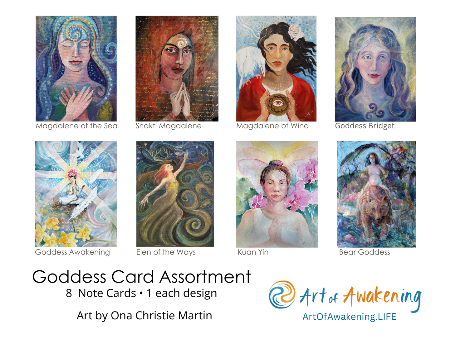 Goddess Notecards (8 pack assorted)